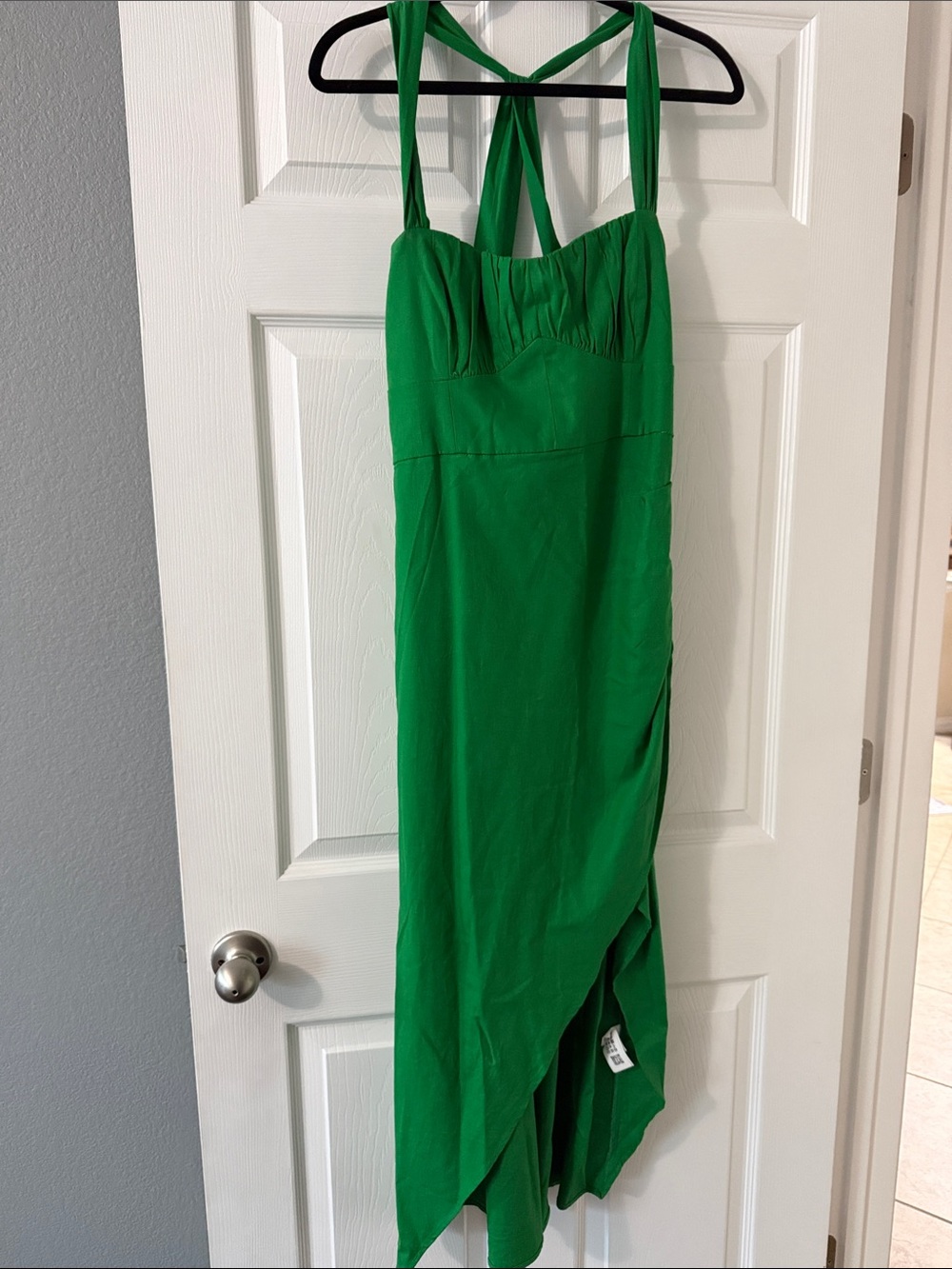 Green One-Piece Dress with Cross Back Straps - Worn Once